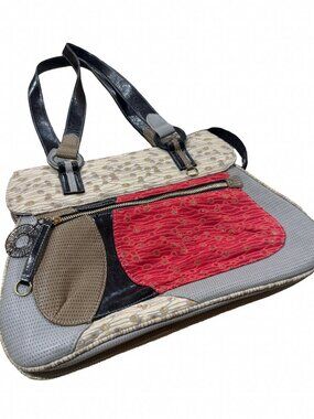 Cirque Du Soleil Patchwork Shoulder Bag Multi Texture Metallic Geometric Purse
